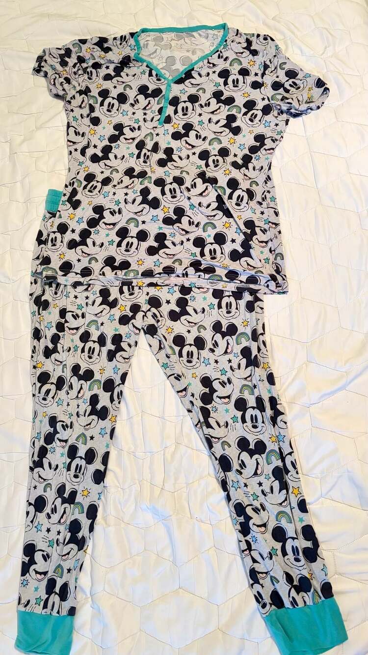 Set of 3 Little Sleepies Mickey Mouse Pajama Pants, Shorts and Top Set XXL